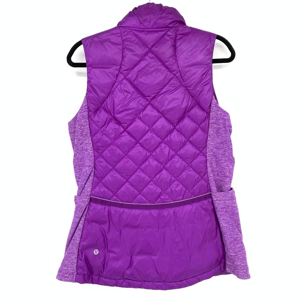 Lululemon Down For A Run Quilted Puffer Vest Womens Size 10 Purple Heather - Picture 2 of 7